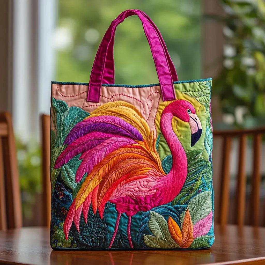 Borsa a Spalla Imbottita con Fenicottero