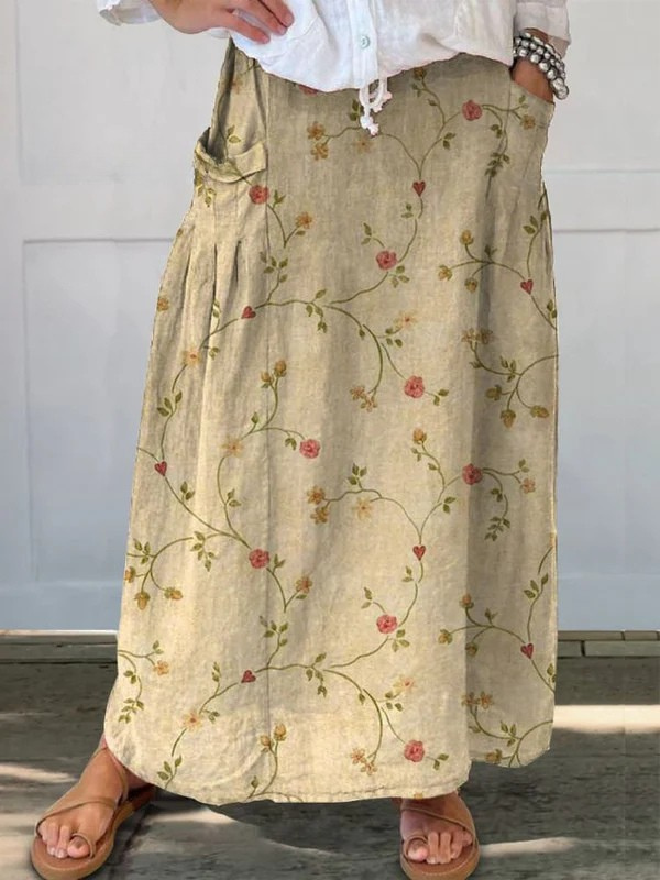 Martina | Gonna Floreale Beige